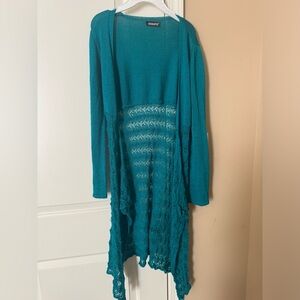 Teal Long Sleeve Knit Cardigan